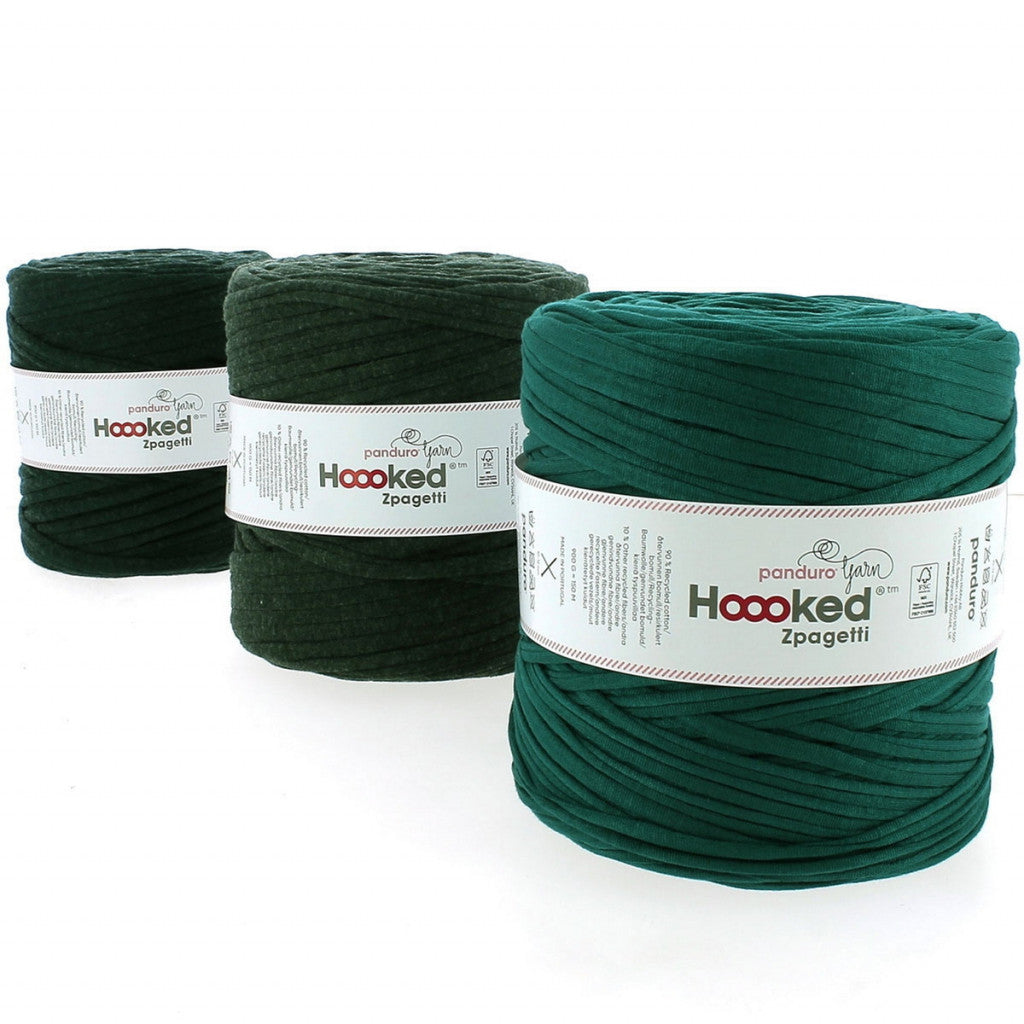 Hoooked Zpagetti, ca 900g - Mørkegrønne Toner