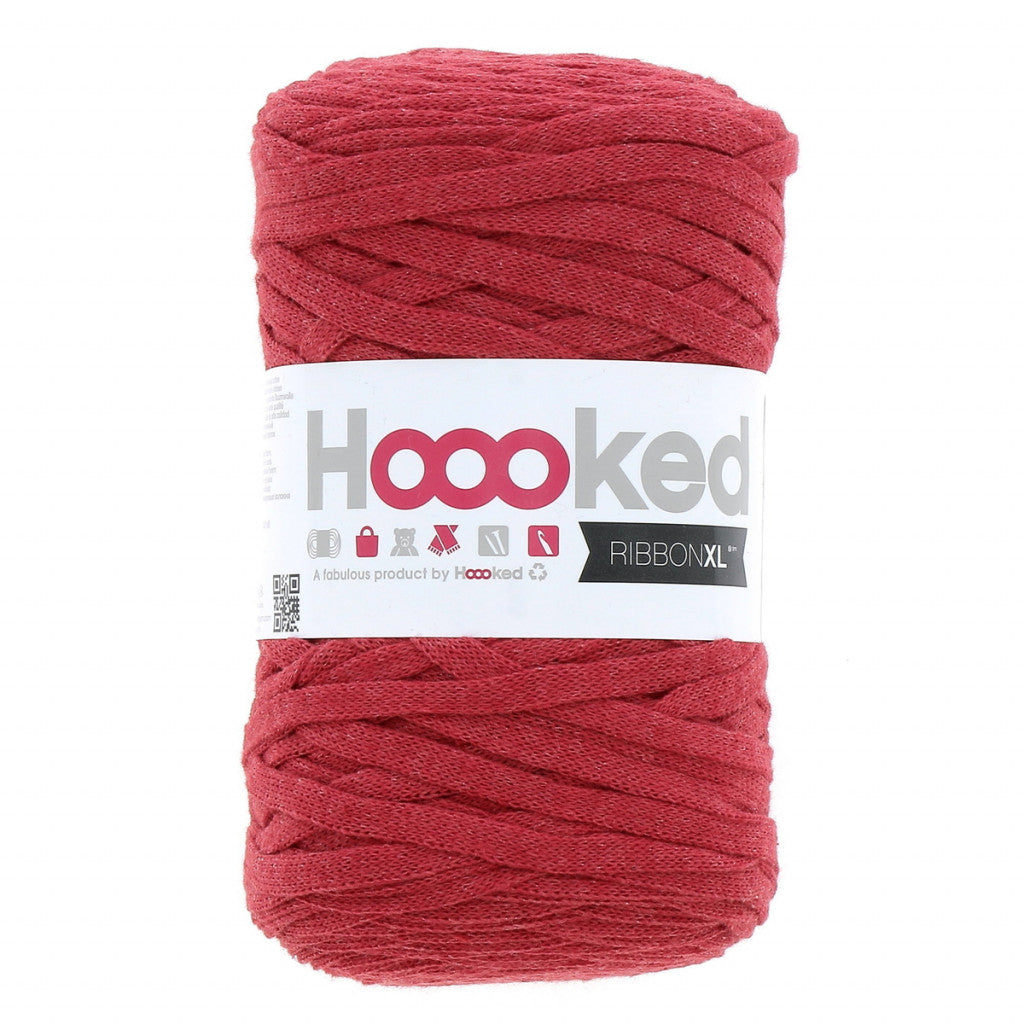 Hoooked Ribbon XL Garn - Lipstick Red 250g