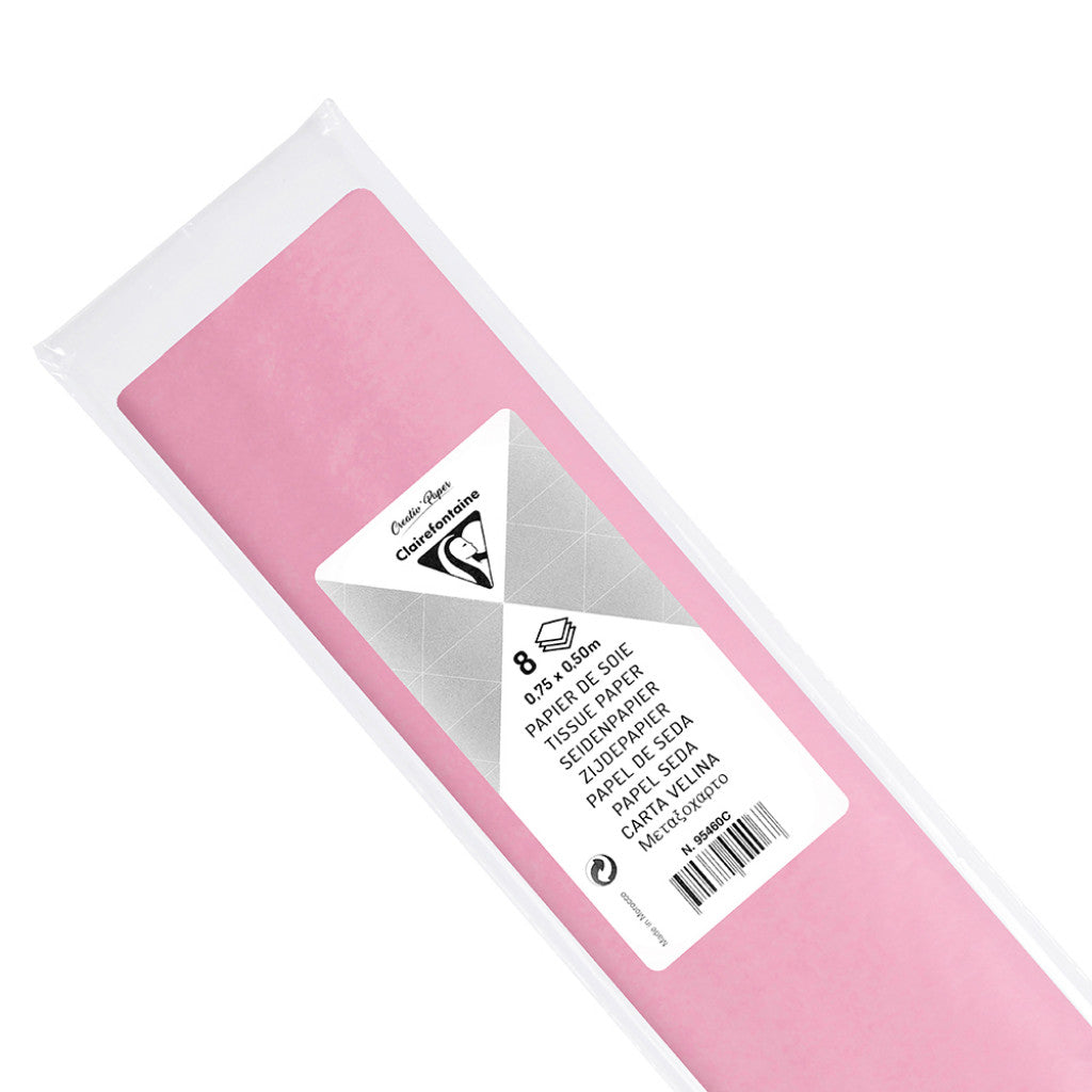 Clairefontaine Silkepapir 50x70cm 8ark - Rosa