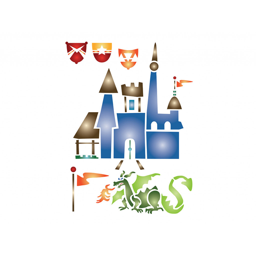 Pronty stencil kids castle