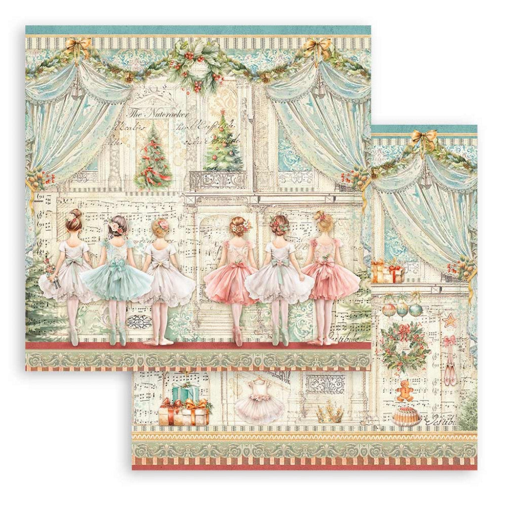 Stamperia Dobbeltsidigt Mønsterpapir, 12"X12" - The Nutcracker Ballet