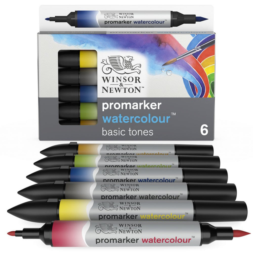 W&N Promarker Watercolour-sett - Basic, 6stk.