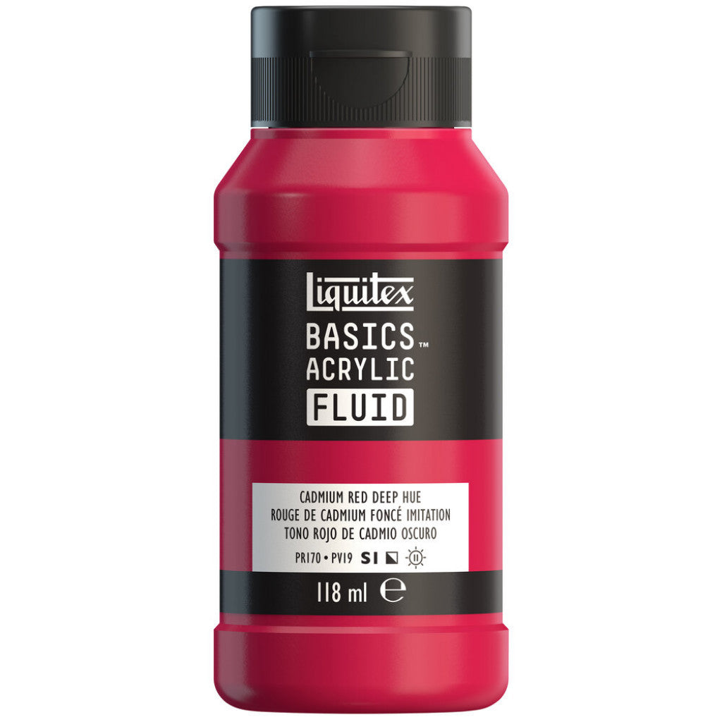 Liquitex Basics Fluid Acrylic 118ml - 311 Cadmium Red Deep Hue S1