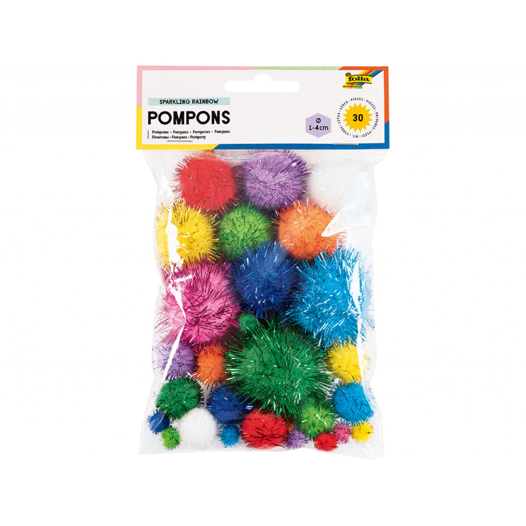 Folia Pomponger 30stk - Glitter Rainbow -U