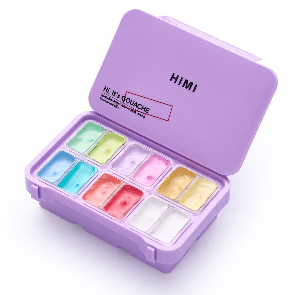 HIMI Twin Cup Gouache Sett Purple 12stk - Pastel