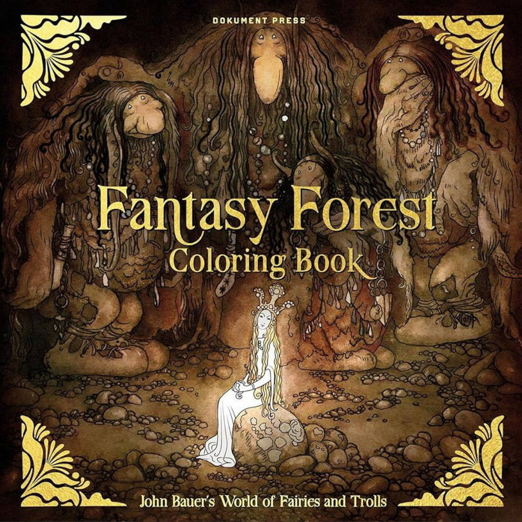 Fargelegginsbok - John Bauer, Fantasy Forest Fairies & Troll