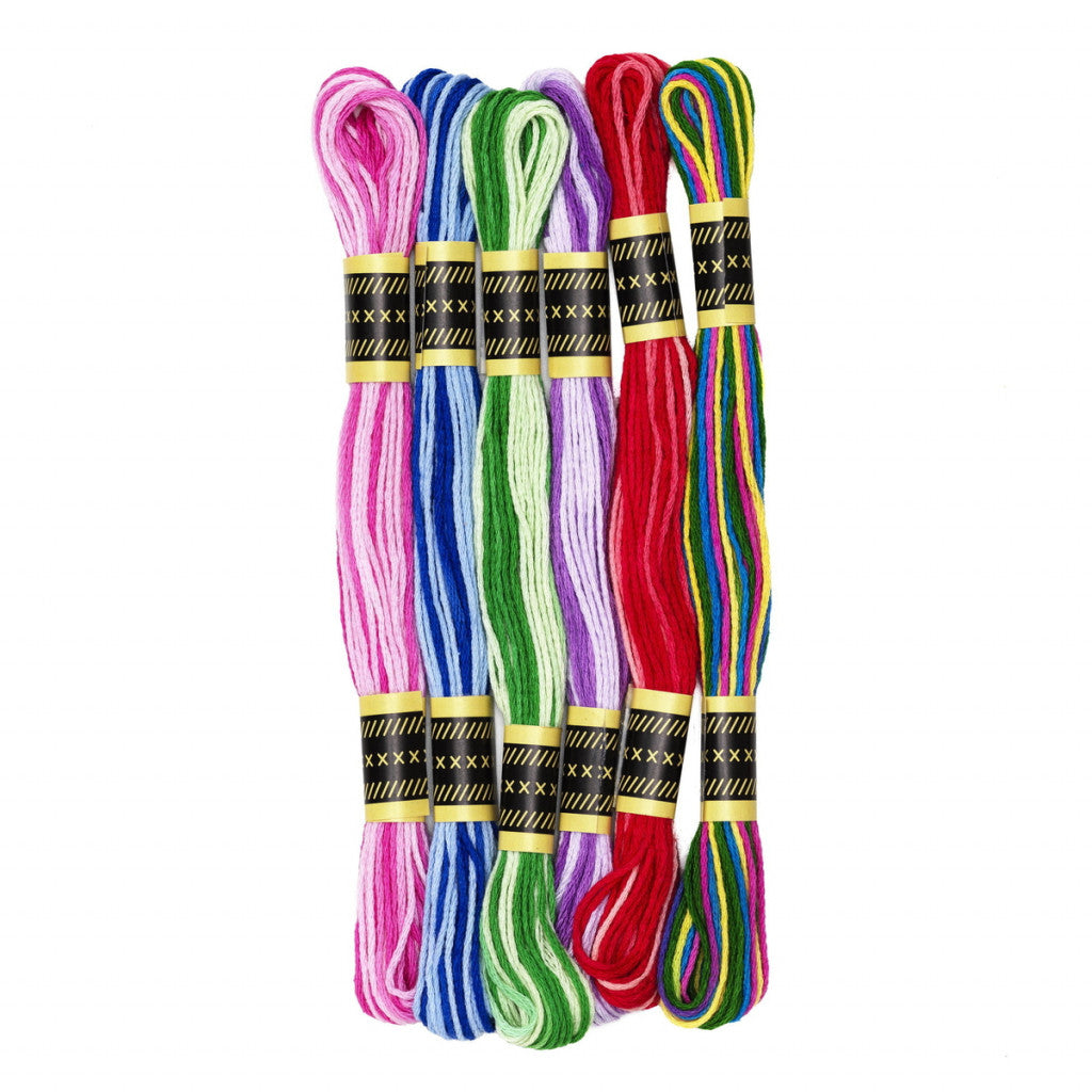 Broderigarn Melerte - 6 farger