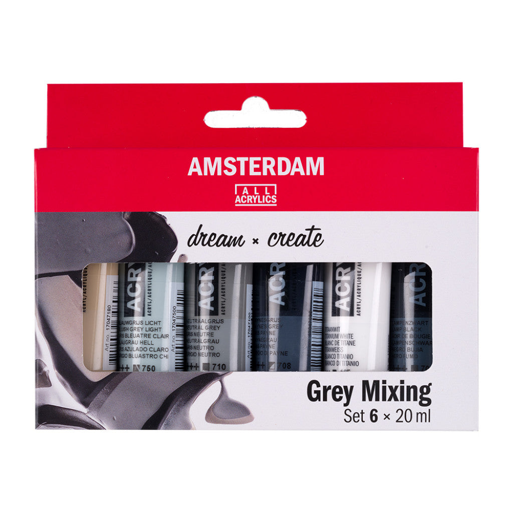 Amsterdam Standard Akryl 20ml - Sett 6 Grey mixing