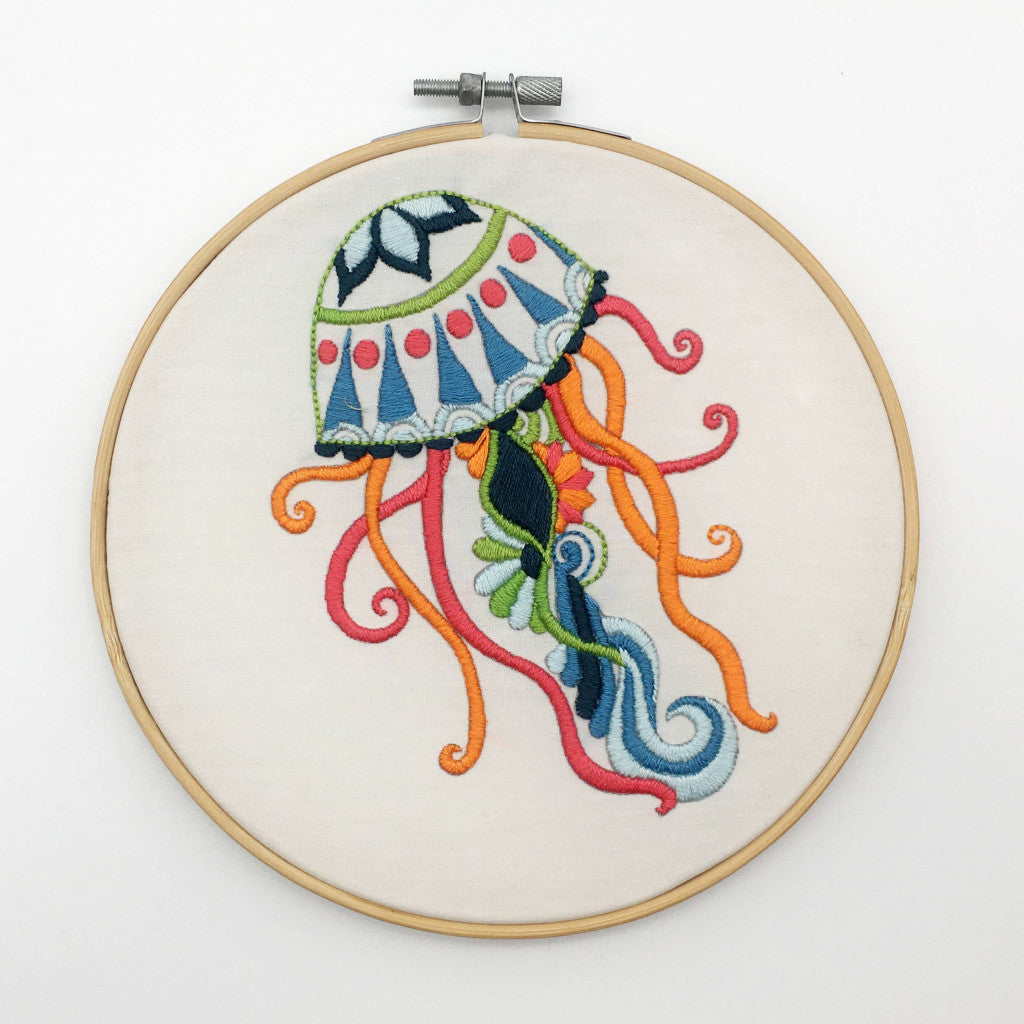 Broderipakke - Jellyfish, fortrykt stoff