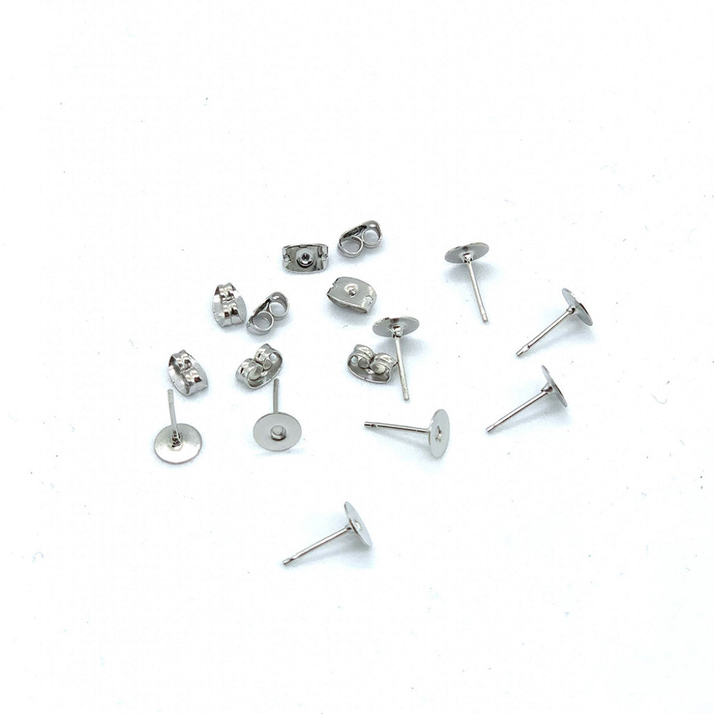 Ørestikk - 6mm 4 par - Sølvfarget