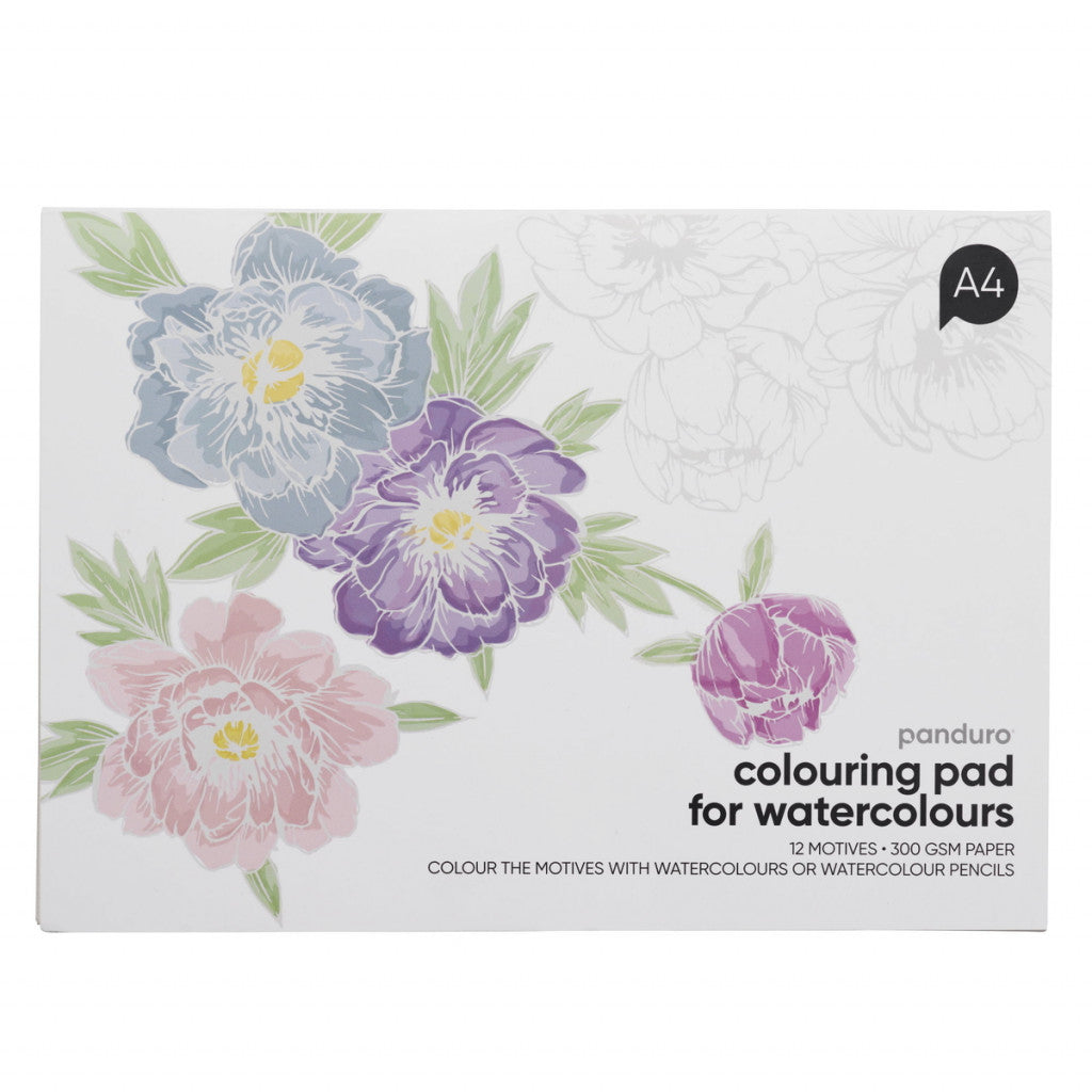Akvarellbok Forhåndstrykt - 12 blomstermotiv