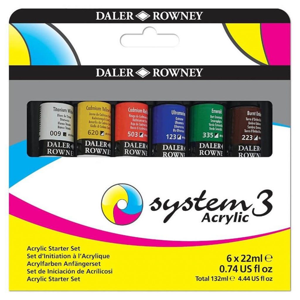 Daler Rowney - System3 Sett - Starter Set 6x22 ml