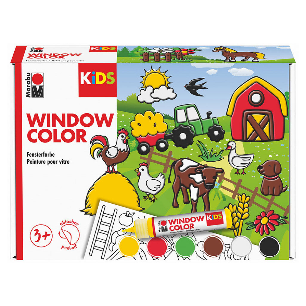 Marabu KIDS Window Color Vindusmaling 6x25ml - Farm