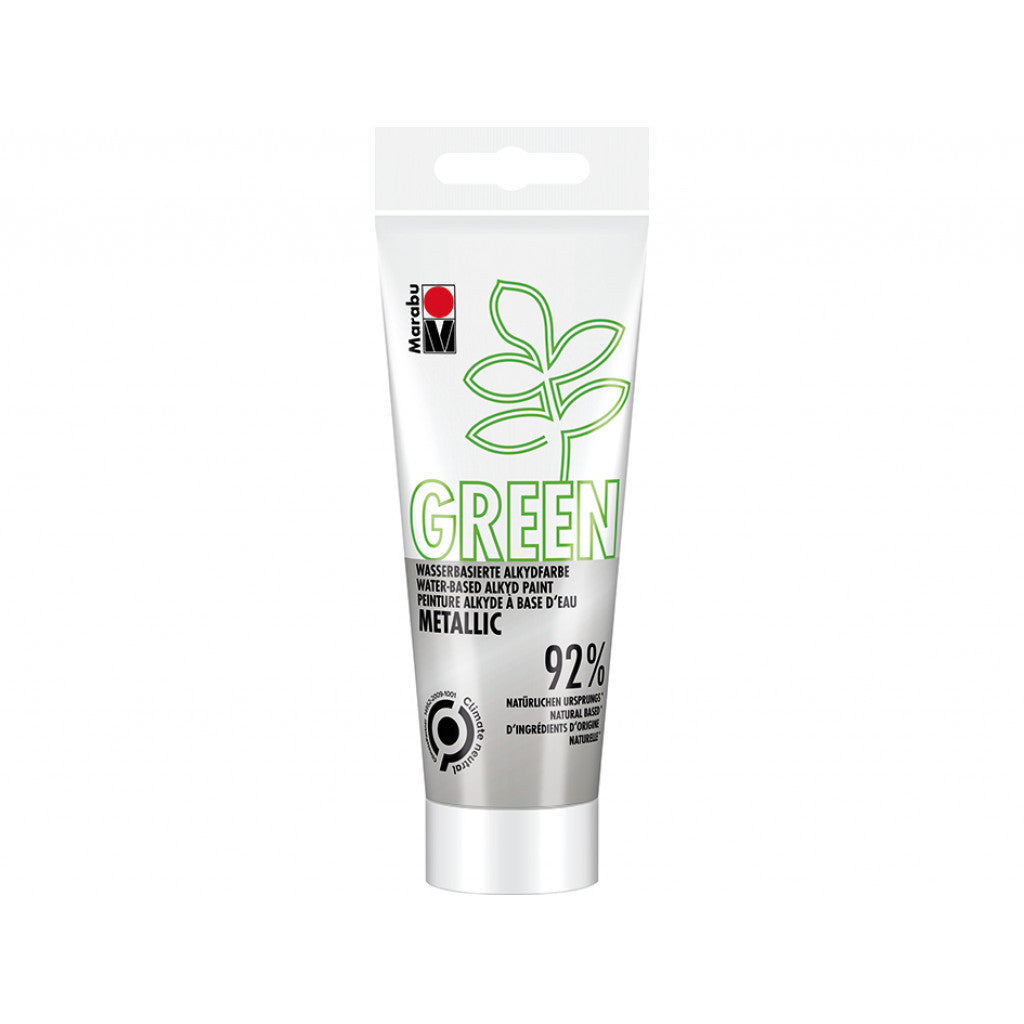 Vegansk Maling, Marabu Green Alkydmaling 100ml - 782 Metallic-silver