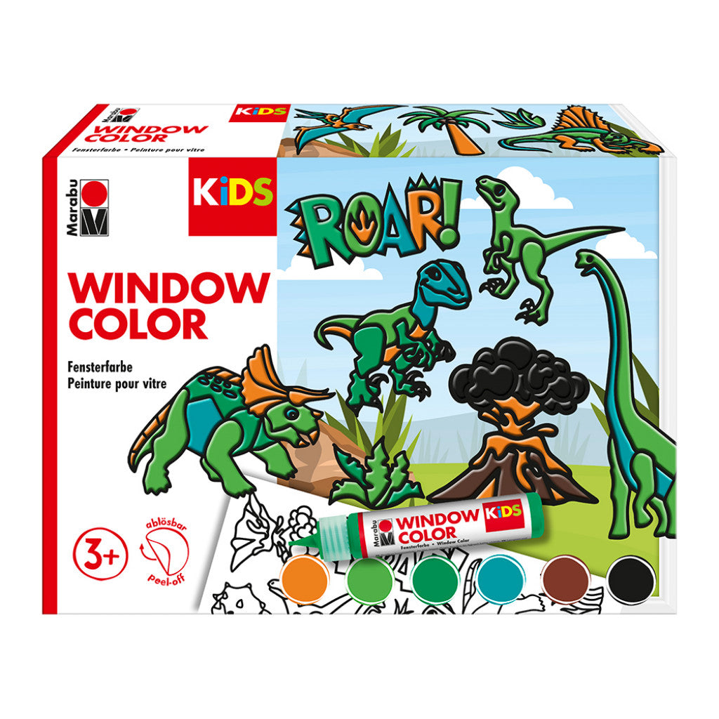 Marabu KiDS Window Color Vindusmaling 6x25 ml - Dinosaur