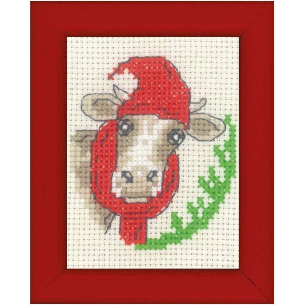 Korsstingsbroderi Kort, 6x8cm - Jule-Ku