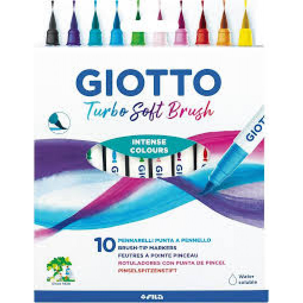 Penseltusj Giotto Turbo Soft Brush Intense Colours - 10stk