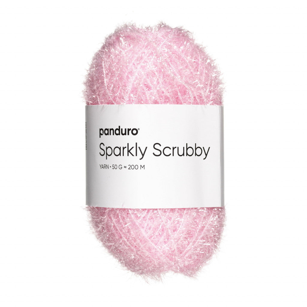 Sparkly Scrubby Garn -Lyserosa