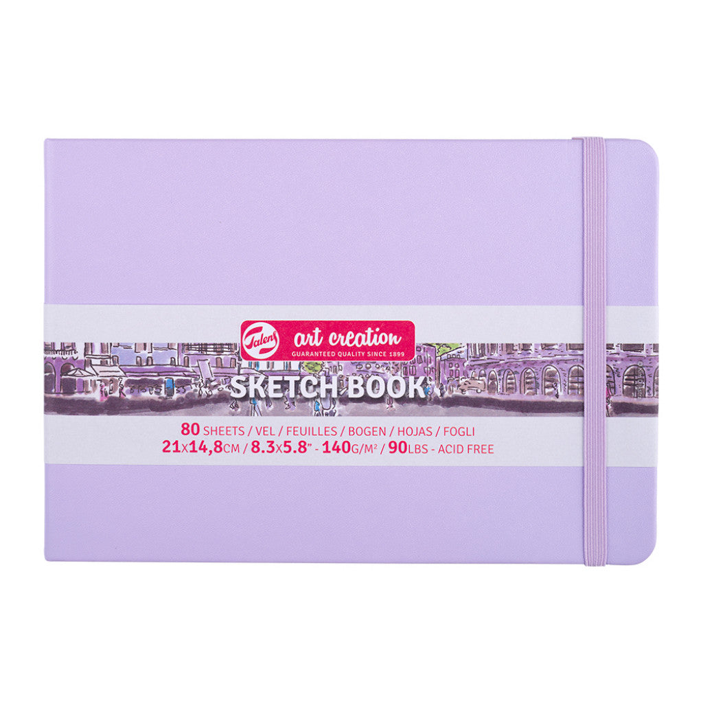 Art Creation Skissebok m/strikk 140g 21x14,8 - Pastel Violet