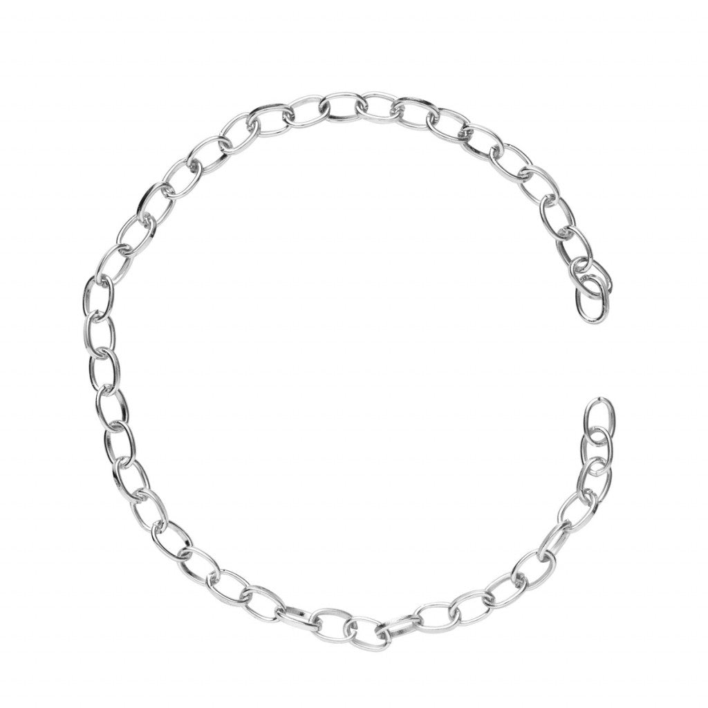 Kjede 18cm ovale ledd - Sølv