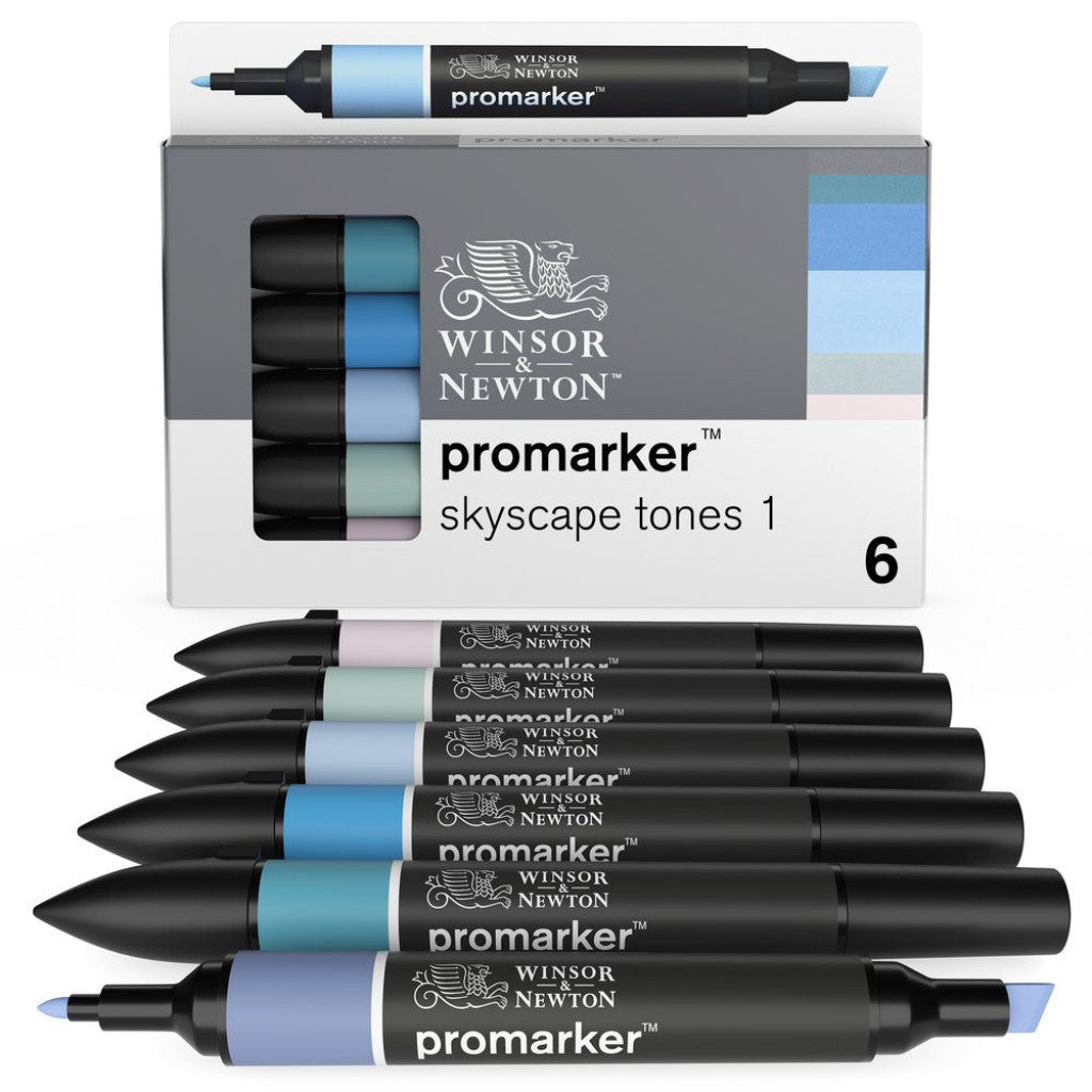 W&N Promarker Watercolour-sett - Skyskapes Tones, 6stk.