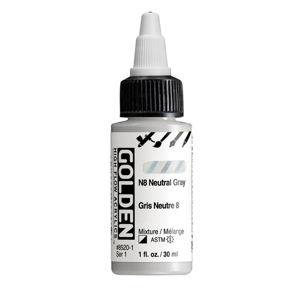 Golden High Flow Acrylics 30ml - N8 Neutral Gray