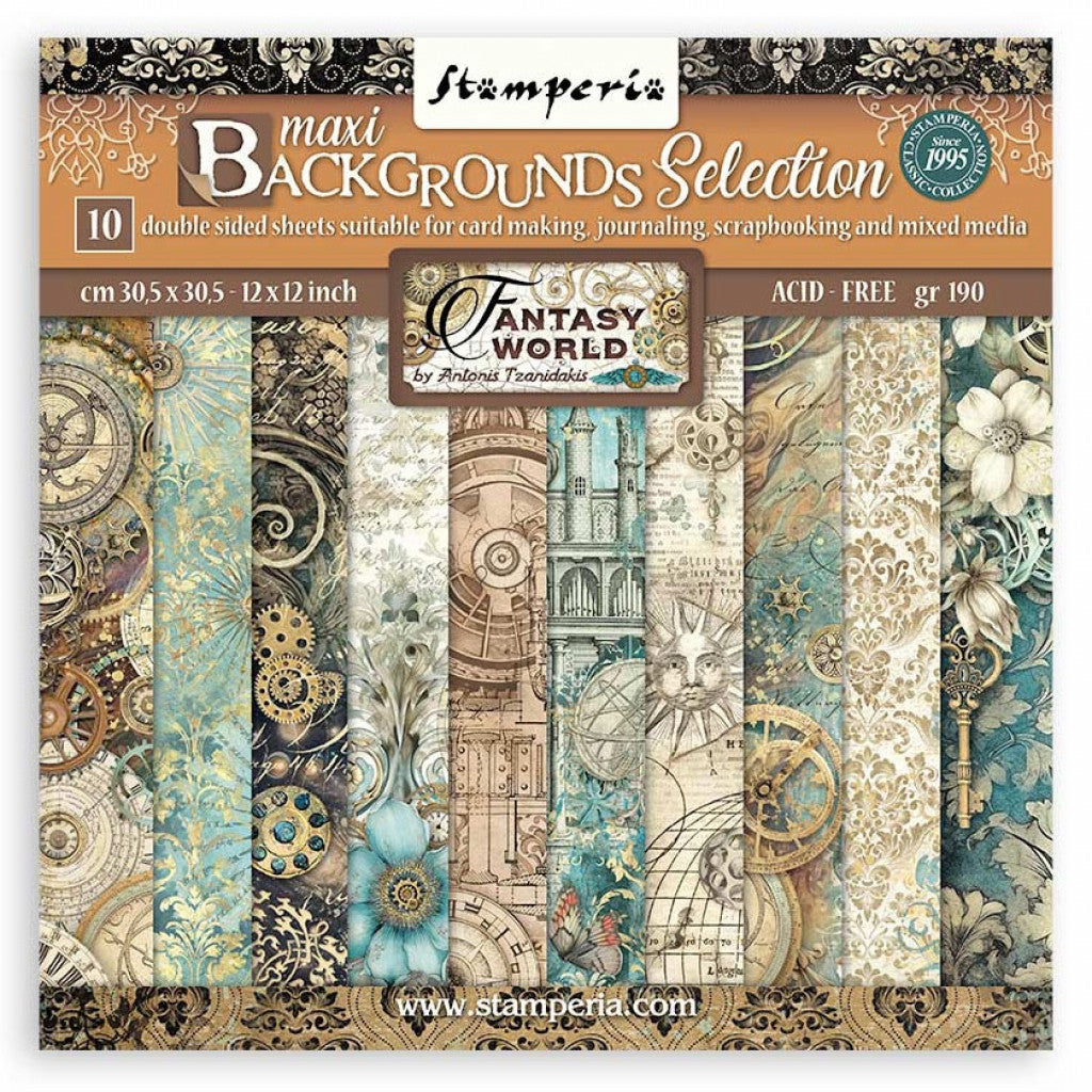 Stamperia Paper Pad 12"X12" (30x30cm) - Sir Vagabond In Fantasy World, Backgrounds