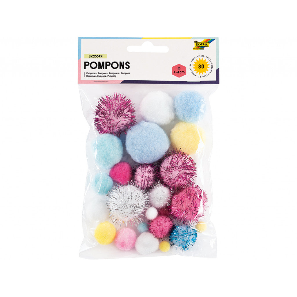 Folia Pomponger 30stk - Unicorn