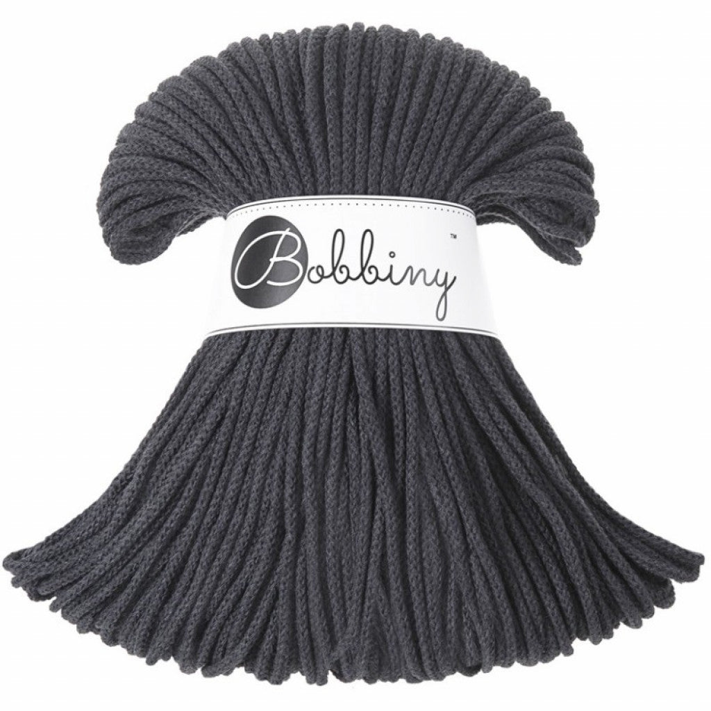 Bobbiny Braided Cord 3mm 100m - Charcoal