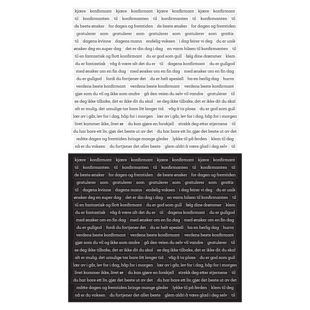 Stickers - Konfirmant Svart/Hvit