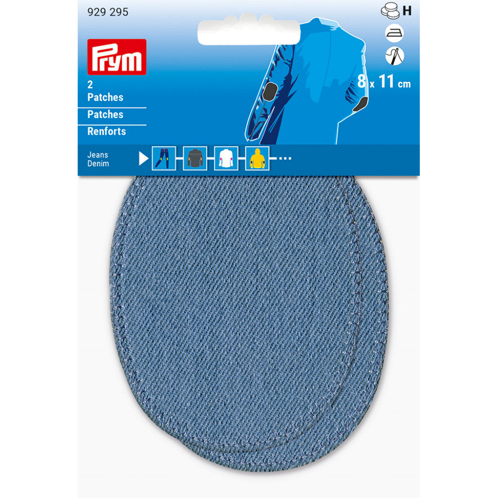 Prym Strykelapp Jeans/Denim - 8x11cm 2stk - Lys blå/blå