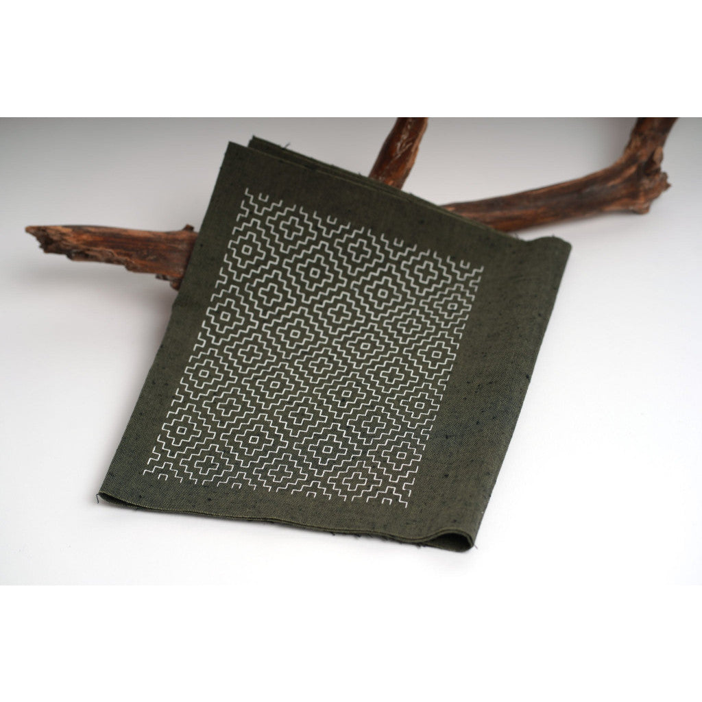 Sashiko lappesett, printet stoff, 20 x 100 cm - T3 Mose