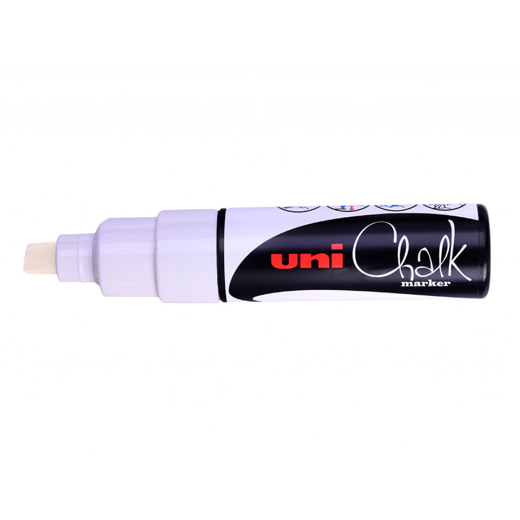 Uni Chalk Marker PWE-8K Chisel Tip 8mm - White