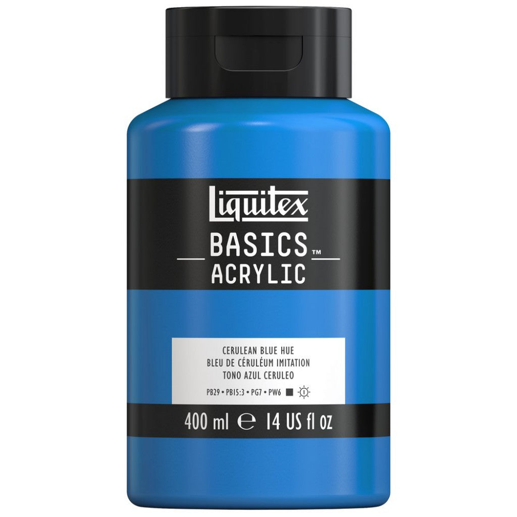 Liquitex Basics Acrylic 400ml - 470 Cerulean Blue Hue S1