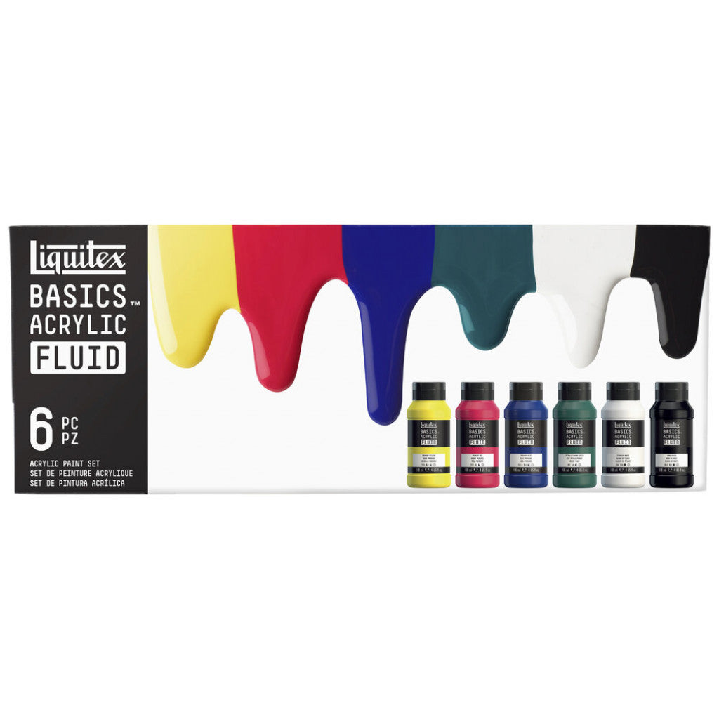 Liquitex Basics Fluid Acrylic Set - 6 x 118 ml