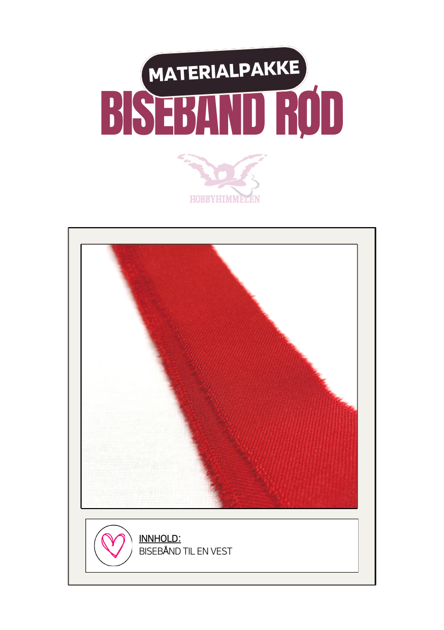 Bisebånd / Tittekant til Vest Agder-bunad - Rød