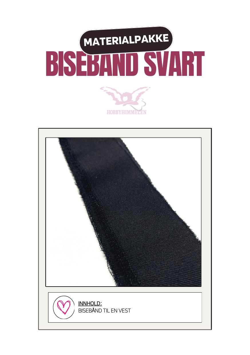 Bisebånd / Tittekant til Vest Agder-bunad - Svart