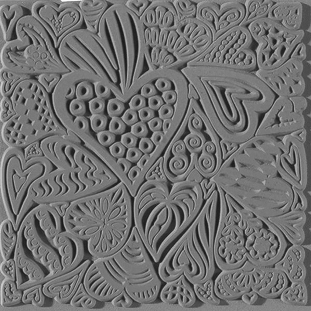 Cernit Texture Plate, 9x9cm - Hearts