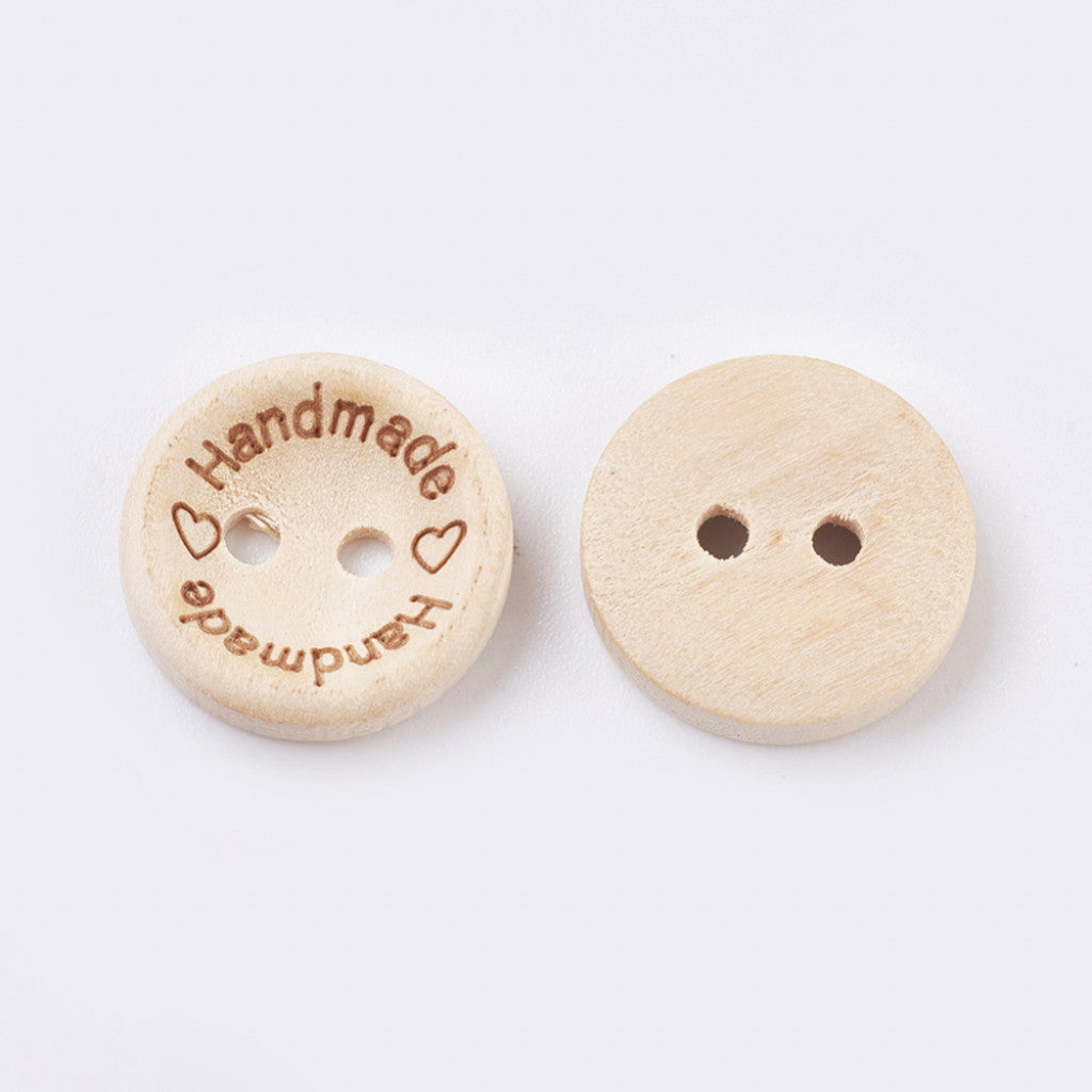 Knapp i tre, 15mm - Handmade