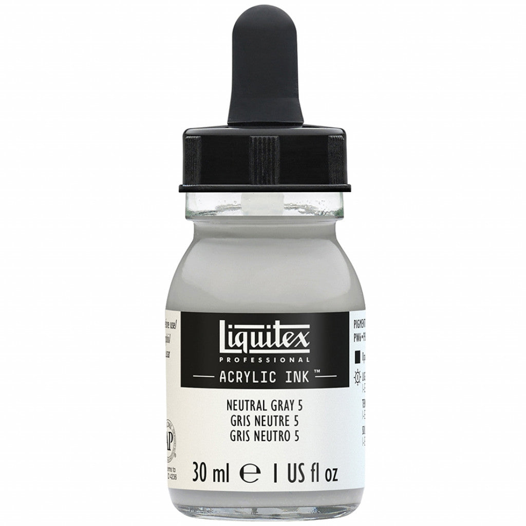 Liquitex Artists Acrylic Ink, 30 ml - Neutral Gray Value 5 599