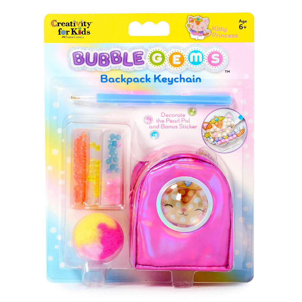 Bubble Gems Backpack Keychain Kit - Kitty Princess