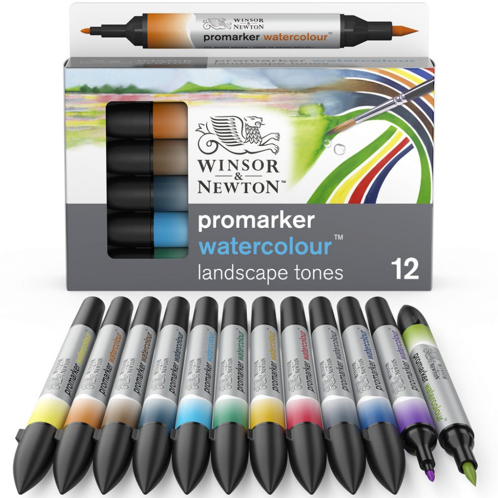 W&N Promarker Watercolour-sett - Landscape, 12stk.