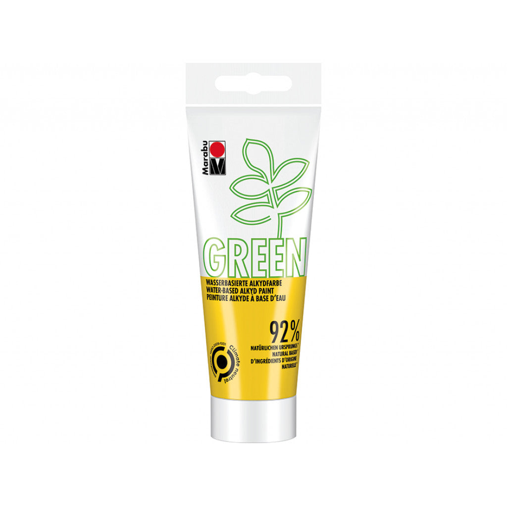 Vegansk Maling, Marabu Green Alkydmaling 100ml - 021 Medium yellow