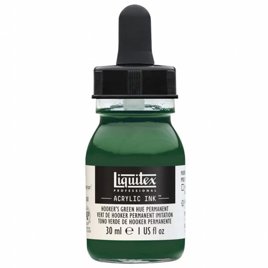 Liquitex Artists Acrylic Ink, 30 ml - Hookers Green Deep hue Permanent 224