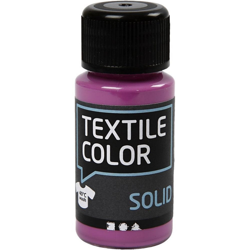 Textil Solid - Fuchsia, Dekkende, 50ml
