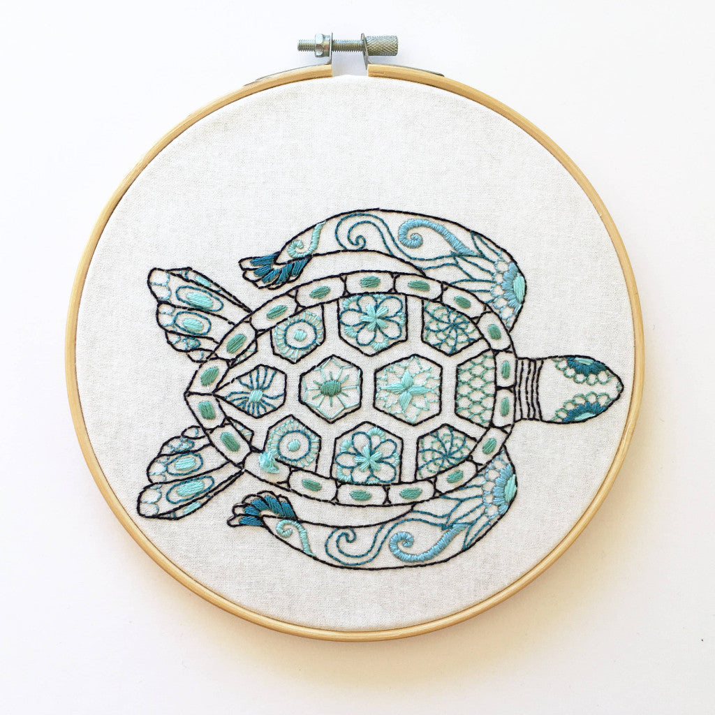Broderisett - Turtle, Ø 18 cm