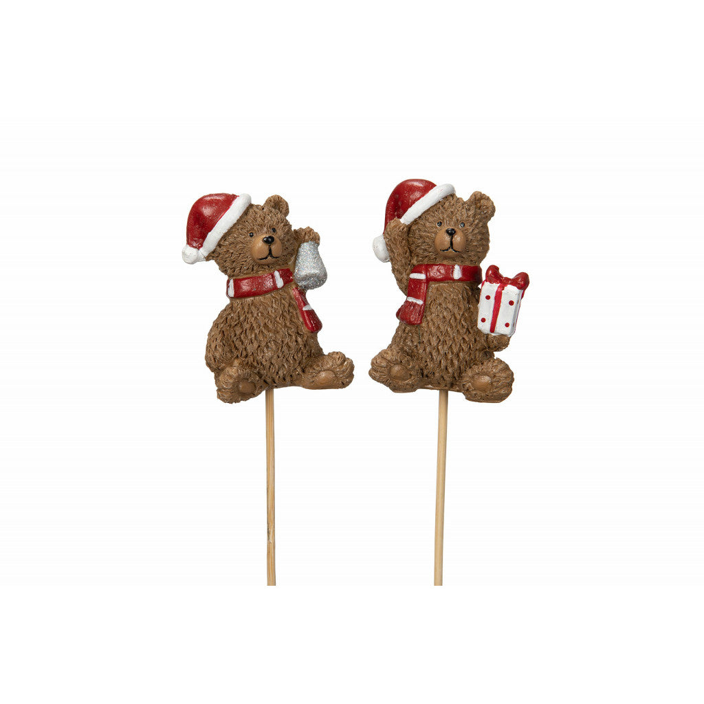 Bamse på pinne, Poly, 6cm - 1stk Assortert Design