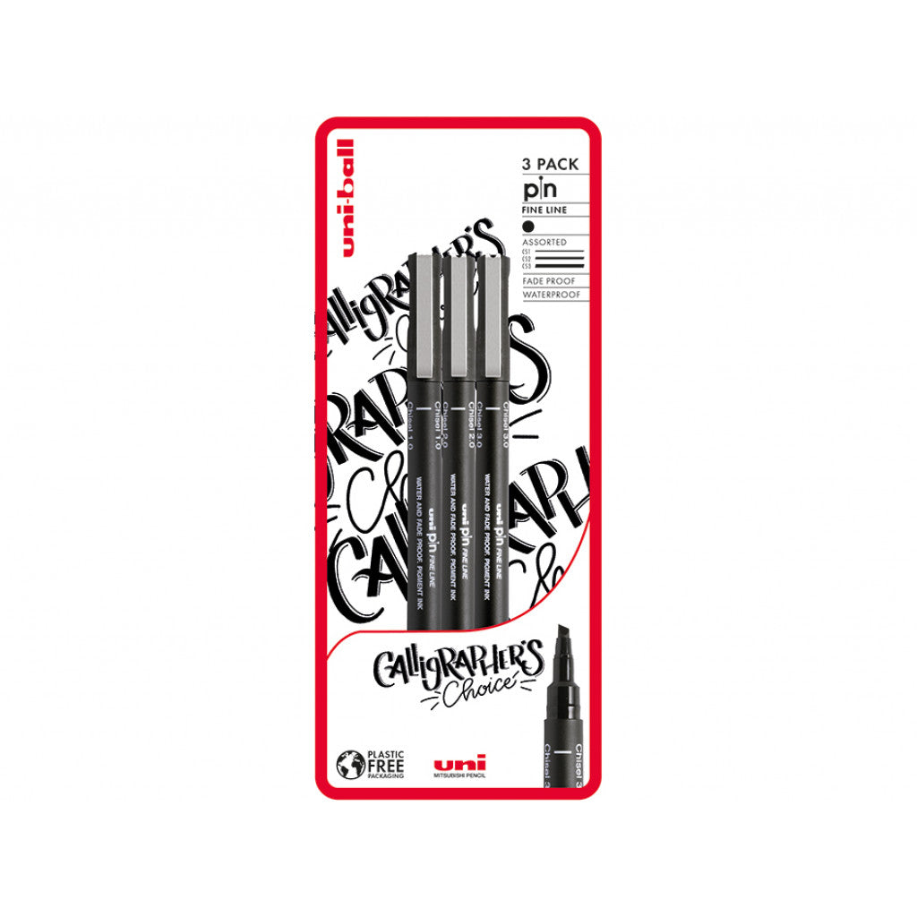 Uni Pin Fineliner Sett 3stk Calligraphers Choice