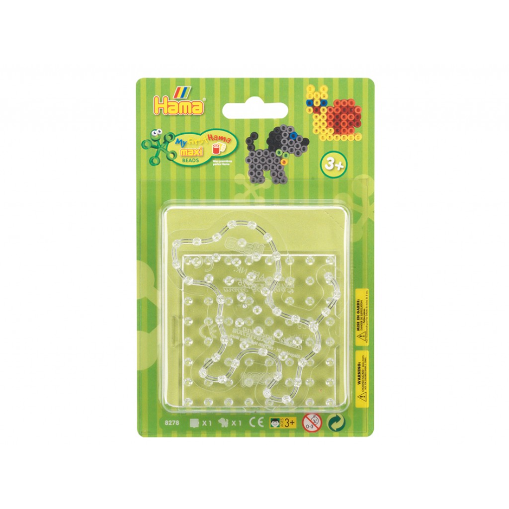 Hama Maxi Piggplate Blister - Hund og firkant