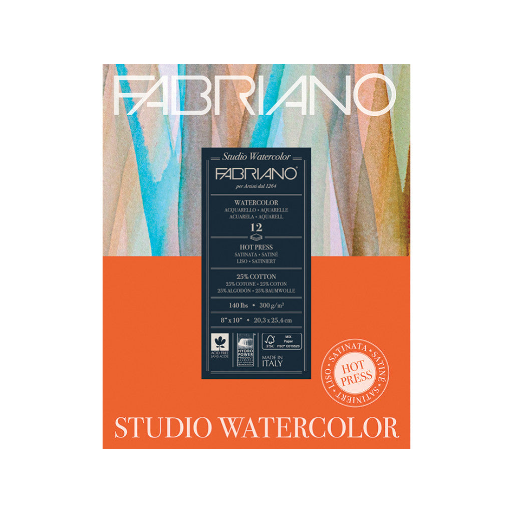 Fabriano Watercolour Akvarellblokk 300g HP 12ark - 280x356mm